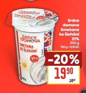 Srdce domova Smetana ke šlehání