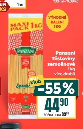 Panzani Těstoviny semolinové