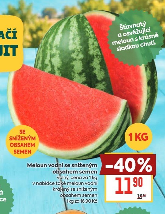 Meloun vodní se sníženým obsahem semen