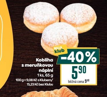 Kobliha s meruňkovou náplní