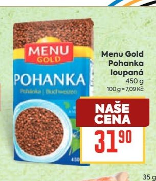 Menu Gold Pohanka loupaná