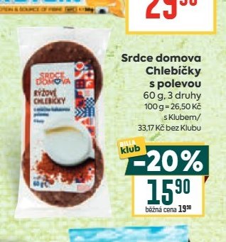 Srdce domova Chlebíčky s polevou