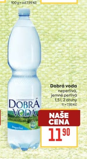 Dobrá voda neperlivá, jemně perlivá