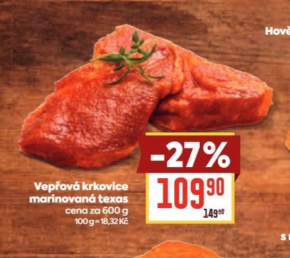 Vepřová krkovice marinovaná texas