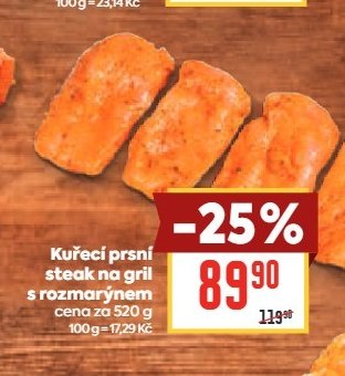 Kuřecí prsní steak na gril s rozmarýnem