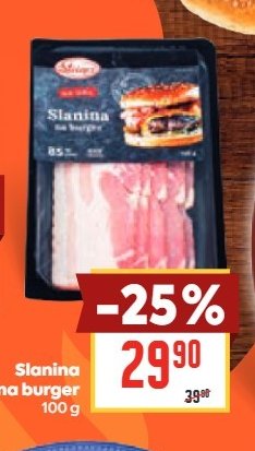 Slanina na burger