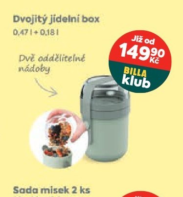 Dvojitý jídelní box 0,47 l + 0,18 l