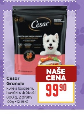 Cesar Granule kuře s lososem, hovězí s drůbeží