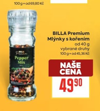 BILLA Premium Mlýnky s kořením