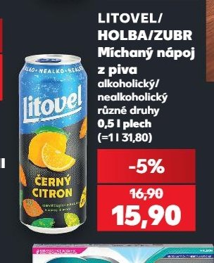 LITOVEL/HOLBA/ZUBR Míchaný nápoj z piva