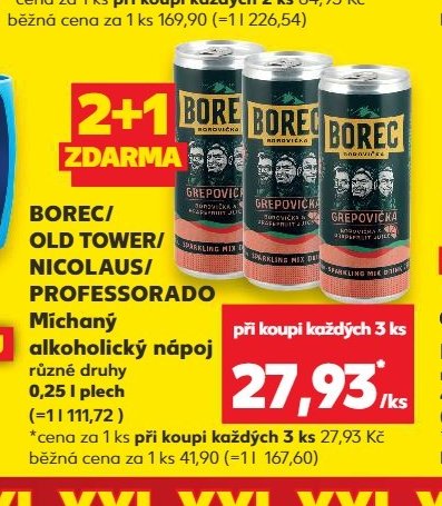BOREC/OLD TOWER/NICOLAUS/PROFESSORADO Míchaný alkoholický nápoj