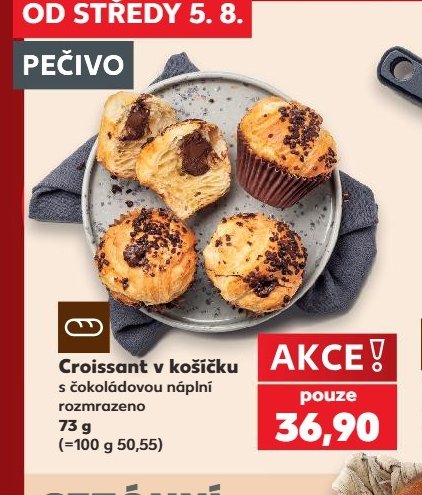 Croissant v košíčku s čokoládovou náplní
