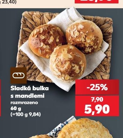 Sladká bulka s mandlemi