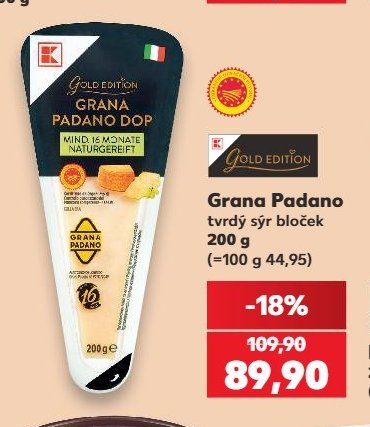 GOLD EDITION Grana Padano tvrdý sýr bloček 200 g
