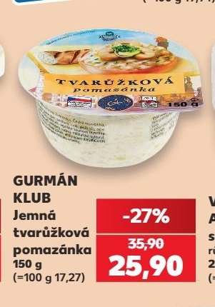 GURMÁN KLUB Jemná tvarůžková pomazánka 150 g