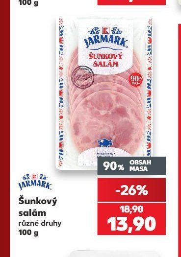Jarmark Šunkový salám různé druhy 100 g