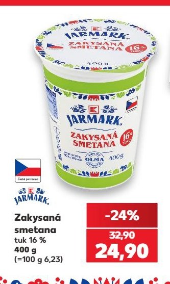 Jarmark Zakysaná smetana tuk 16 % 400 g