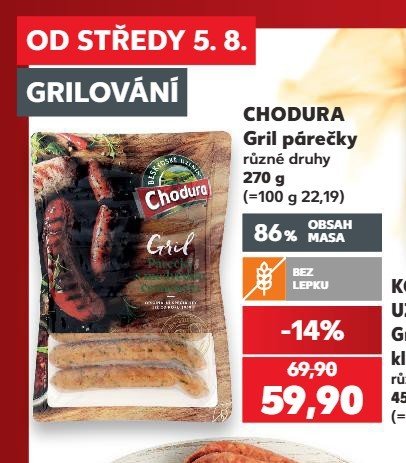 CHODURA Gril párečky různé druhy