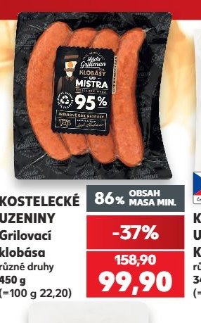 KOSTELECKÉ UZENINY Grilovací klobása různé druhy