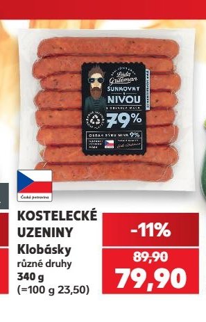 KOSTELECKÉ UZENINY Klobásy různé druhy