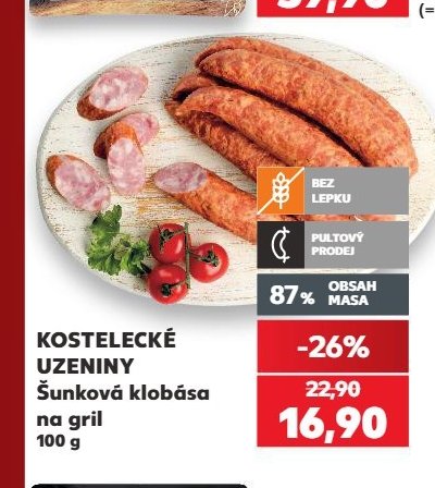 KOSTELECKÉ UZENINY Šunková klobása na gril