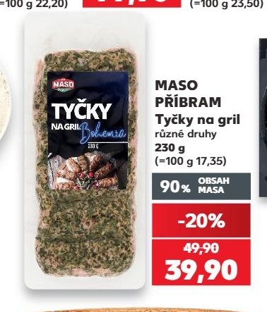 MASO PŘÍBRAM Tyčky na gril různé druhy