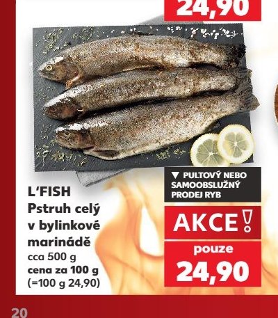 L'FISH Pstruh celý v bylinkové marinádě