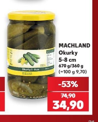 MACHLAND Okurky 670 g/360 g