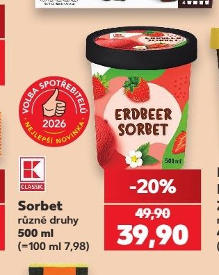 Sorbet různé druhy