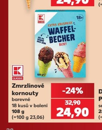 Zmrzlinové kornouty barevné