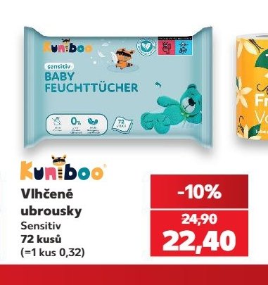 KUNIBOO Vlhčené ubrousky Sensitiv 72 kusů