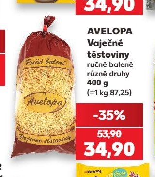 AVELOPA Vaječné těstoviny