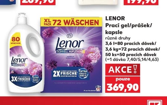 LENOR Prací gel/prášek/kapsle různé druhy 3,6 l-80 pracích dávek