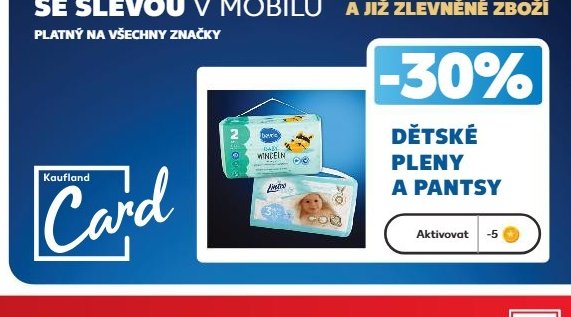 Kaufland Card dětské pleny