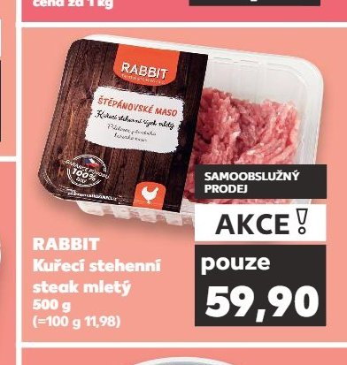 RABBIT Kuřecí stehenní steak mletý 500 g