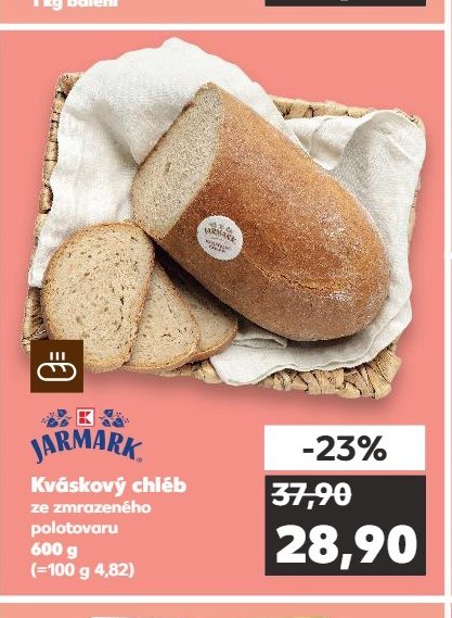 JARMARK Kváskový chléb ze zmrazeného polotovaru 600 g