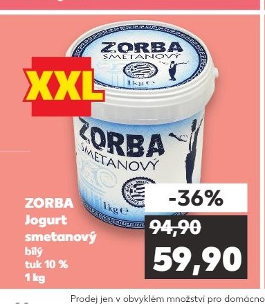ZORBA Jogurt smetanový bílý tuk 10 % 1 kg