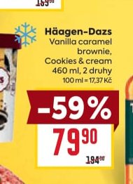 Häagen-Dazs Vanilla caramel brownie, Cookies & cream
