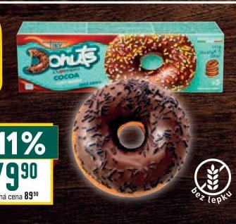 Bezlepkové donuty s kakaovou polevou 111 g