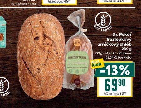 Dr. Pekař Bezlepkový zrníčkový chléb 280 g