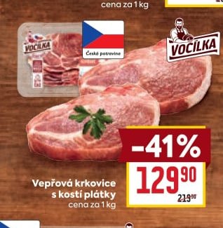 Vepřová krkovice s kostí plátky