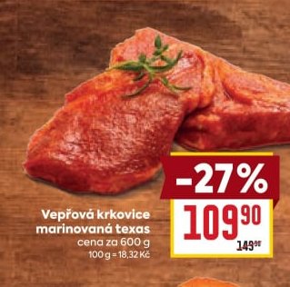Vepřová krkovice marinovaná texas
