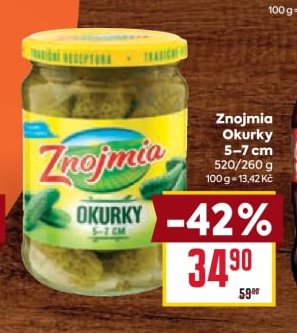 Znojmia Okurky 5-7 cm 520/260 g