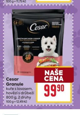 Cesar Granule kuře s lososem, hovězí s drůbeží