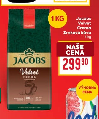 Jacobs Velvet Crema zrnková káva 1 kg