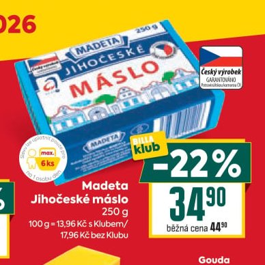 Madeta Jihočeské máslo