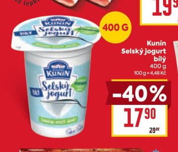 Kunín Selský jogurt bílý