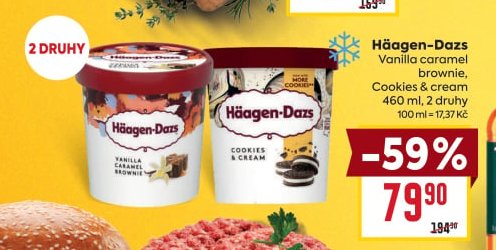 Häagen-Dazs Vanilla caramel brownie, Cookies & cream