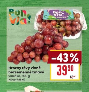 Hrozny révy vinné bezsemenné tmavé