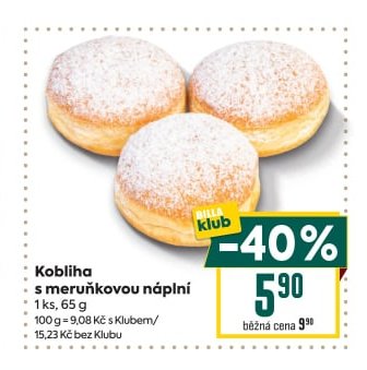Kobliha s meruňkovou náplní